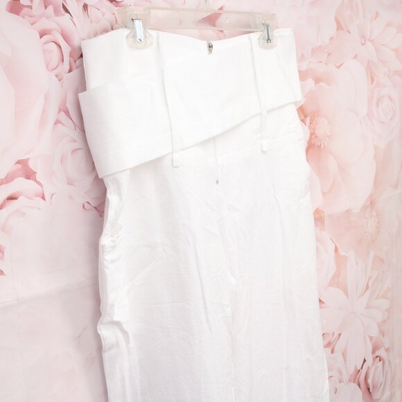 Noracora Belted Sash Ankle Pants Trousers Size Large White Regular Fit - Picture 7 of 8